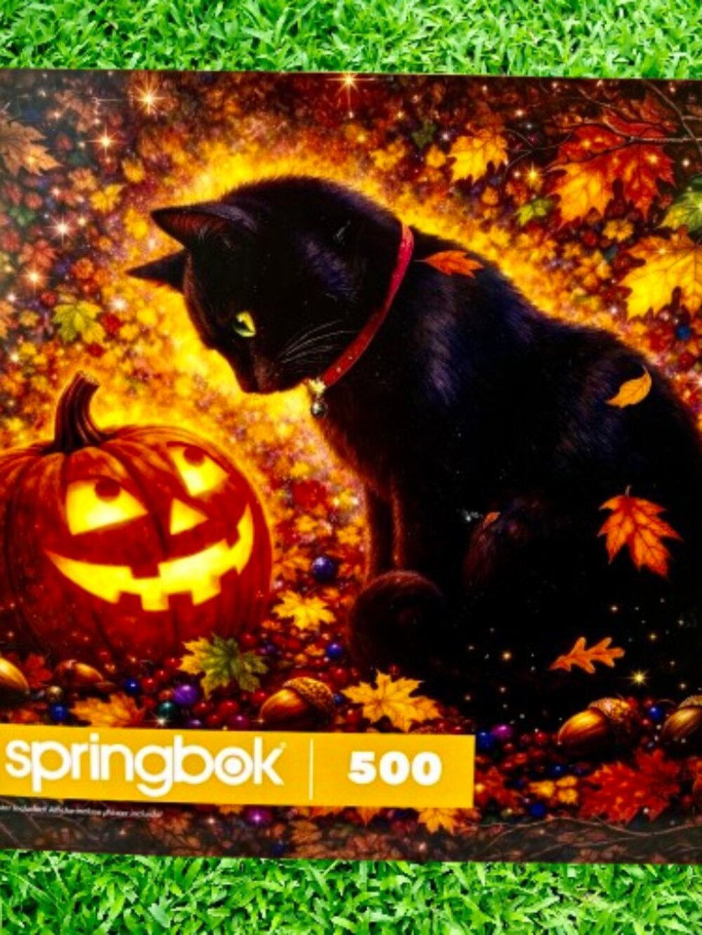Springbok Enchanted Pumpkin Halloween Jigsaw Puzzle 500 Piece Black Cat Fall NEW